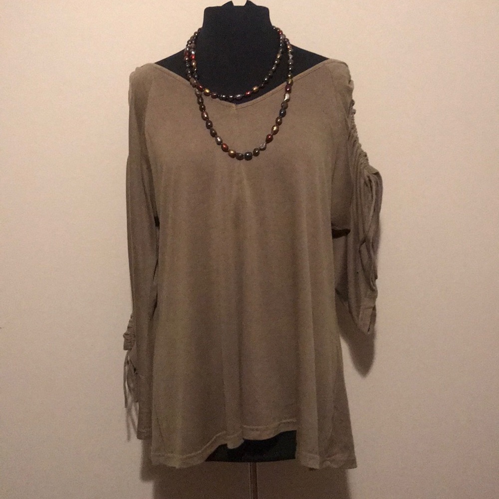 She + Sky Brownish green blouse
